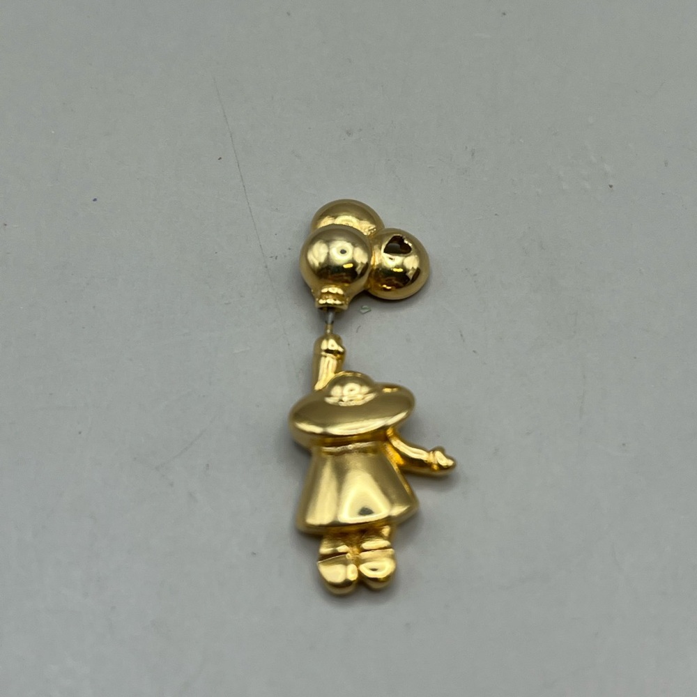 Gold Balloon Girl Stick Pin